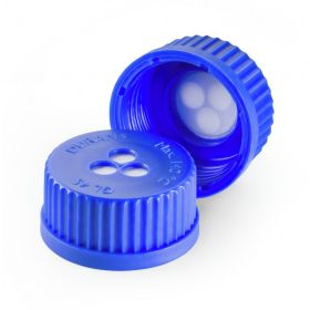 Membraan schroefdop GL45 PP blauw (PTFE seal)