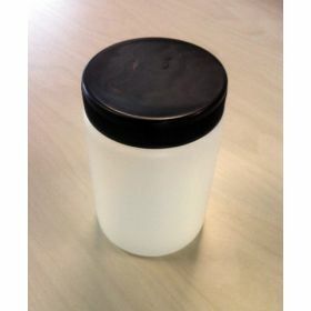 Pot rond HDPE 1000ml, inlegdop + zwarte schroefdop