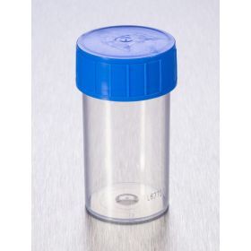 Staalpot TP35C 60ml PP blauwe schroefstop, steriel