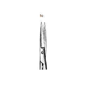 Dissectieschaar inox scherp/scherp 14cm recht