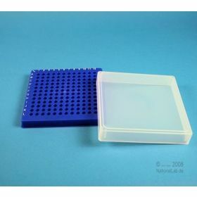 Eppi32 cryobox 12x12 voor 0,2 ml PCR tubes, neonblauw