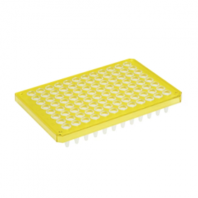 Twintec PCR plaat 96 wells, semi-skirted geel