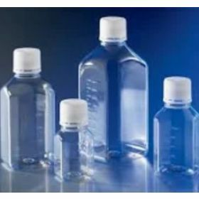 Fles octogonal 125ml PET met verzegelde stop - steriel