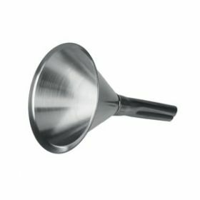 inox trechter met handvat D250mm, Lsteel 90mm, D27/21