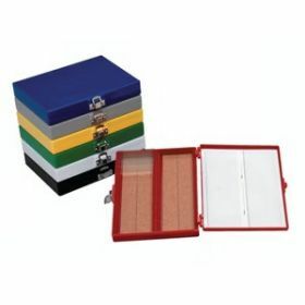 preparaatbox ABS/kurk  blauw v25 draagglazen