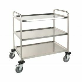 Transportkar labo inox met 3 legplaten 900x600x940mm