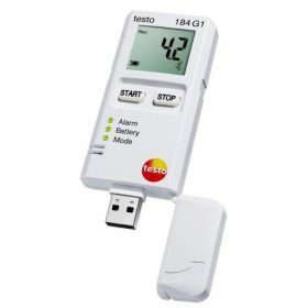 Testo 184-G1 USB schokken, relatieve vocht en temperatuur datalogger met display, onbeperkte gebruikstijd, 70°C