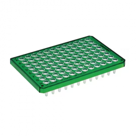 Twintec plaat 96 wells, semi-skirted U-bodem groen