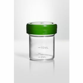 Staalpot 20ml - PP - steriel - groene schroefdop 