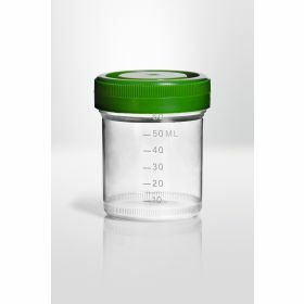 Staalpot 60ml - PP - steriel - groene schroefstop  