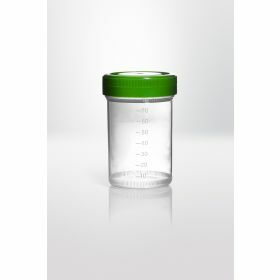 Staalpot 90ml - PP - steriel - groene schroefdop 