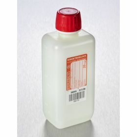 Fles 250ml HDPE rechthoekig met Na-thiosulfaat 20mg/l, steriel/1, shaped seal schroefstop