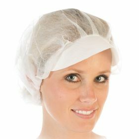 Wit haarkap PP Eco met klep "Snood Cap" Ø48 cm