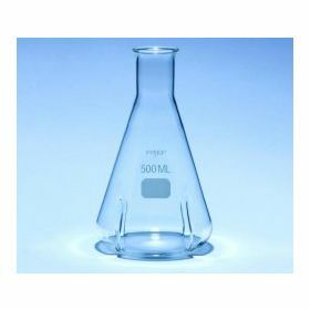 Baffled erlenmeyer 1000ml borosilicaatglas met rechte hals