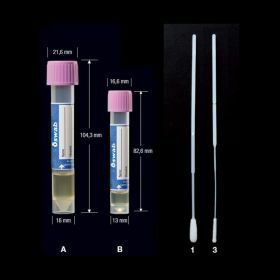 Delta-swab Virus 3 ml flocked nasofaryngeale wisser 80 mm - D 13 mm