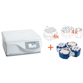 Eppendorf GLP Pack Centrifuge 5910 Ri Touch, gekoeld met rotor S-4xUniversal + adapters voor 5/15/50ml conische tubes, 175-250ml flessen en platen