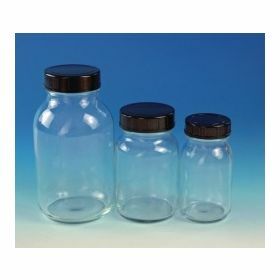 Fles met wijde hals - helder glas - met schroefdop - 500 ml