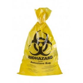 Autoclaafzak HDPE 400x780mm 50µm 22L - geel - biohazard