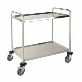 Transportkar labo inox met 2 legplaten 900x600x940mm