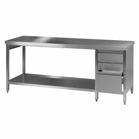 labo tafel inox met lades (R) L150xD75XH90cm