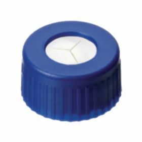 Schroefdop PP, blauw, silicone wit/PTFE rood, Y-slitted
