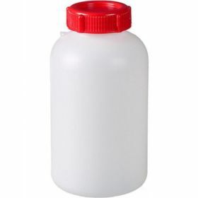 Fles rond 1L HDPE, brede hals, verzegelbaar
