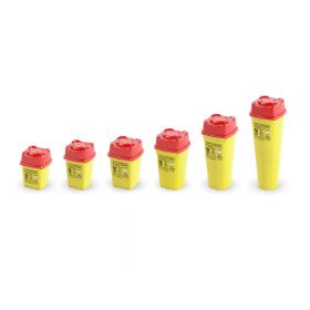 Naaldcontainer CS FLAP vierkant geel/rood