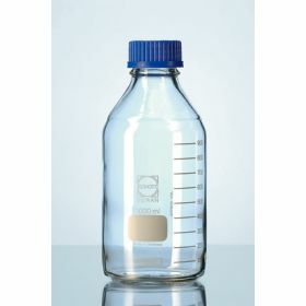 Duran® Labofles, smalle hals met blauwe PP stop