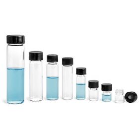 Wheaton vials helder 12ml - zwart fenol deksel & (PTFE)/14B rubber inlage