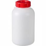 Fles rond 1L HDPE, brede hals, verzegelbaar